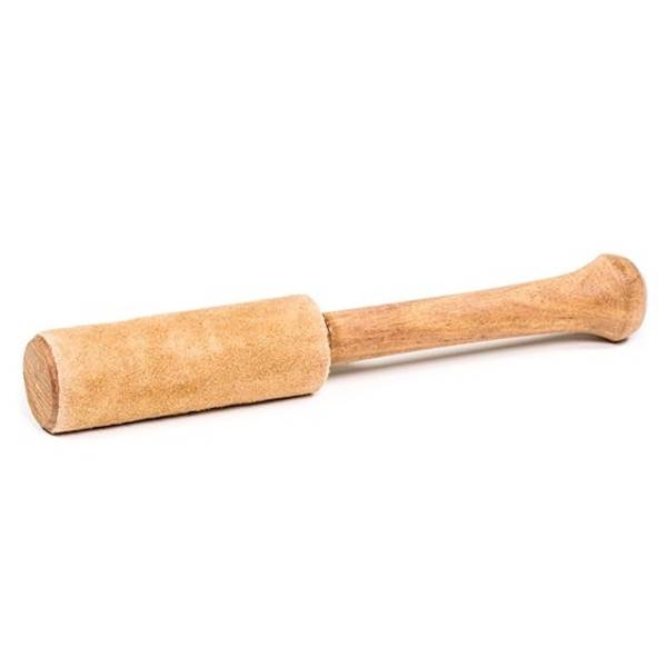 Singing bowl stick wood with suede camel color