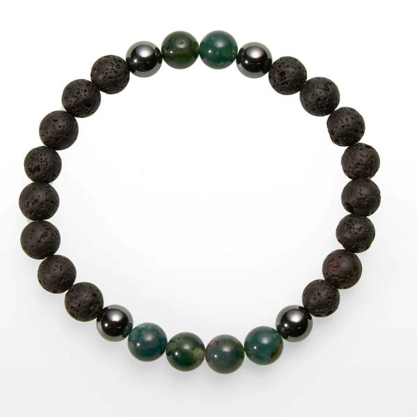 Armbånd Bracelet Lava (Hematite Agate ) Bead for Man